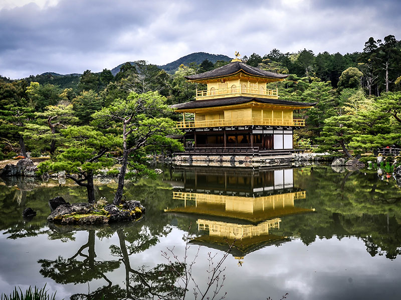 Kinkaku-ji, Pavillon d'Or, Kyoto, Japon, voyage, circuit