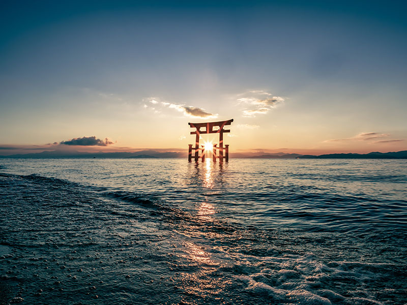 Torii, flottant, Miyajima, Itsukushima, Japon, voyage, circuit