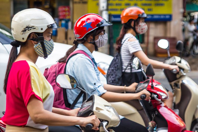 Scooters, Hanoï, circuit, voyage, Vietnam